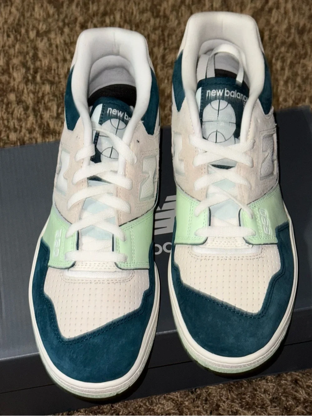 New Balance 550 Green Grey BB550FLV Basketball Court Sneaker Men Size 11.5 NEW